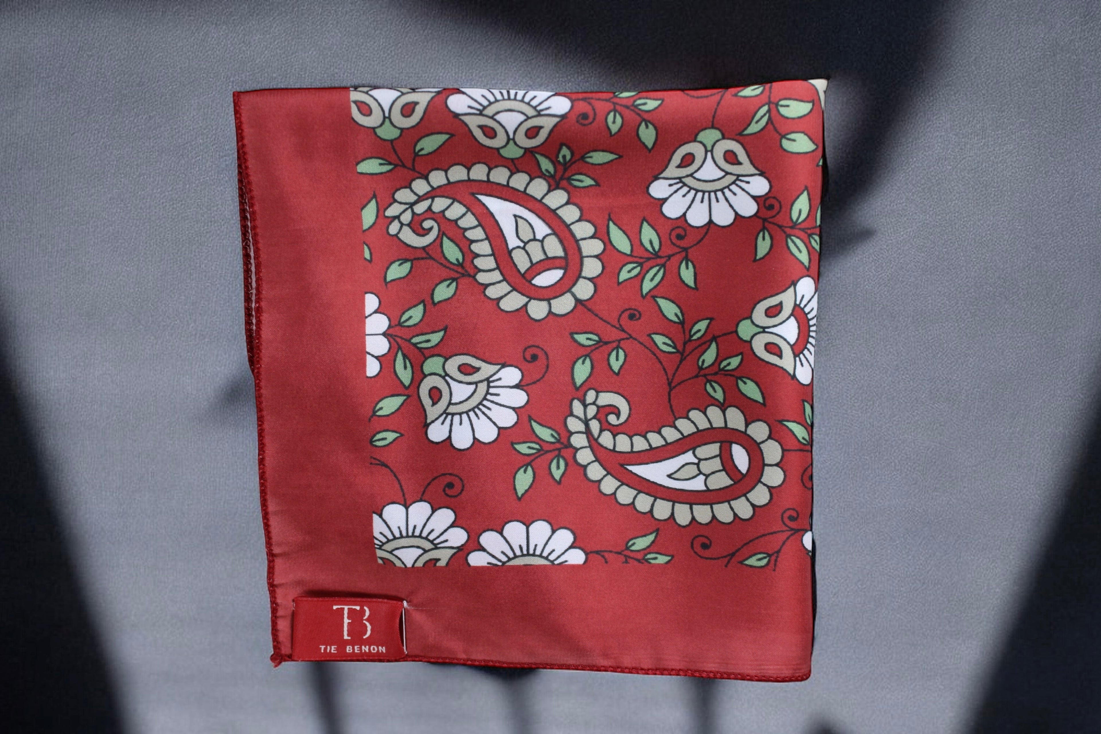 Classic Maroon & Floral Paisley Pocket Square