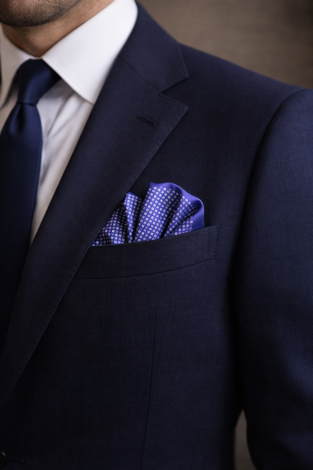 Sapphire Dots Pocket Sqaure
