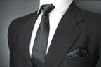 Classy Black Floral Tie & Pocket Square