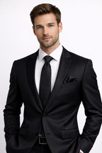 Black Self Squared Necktie