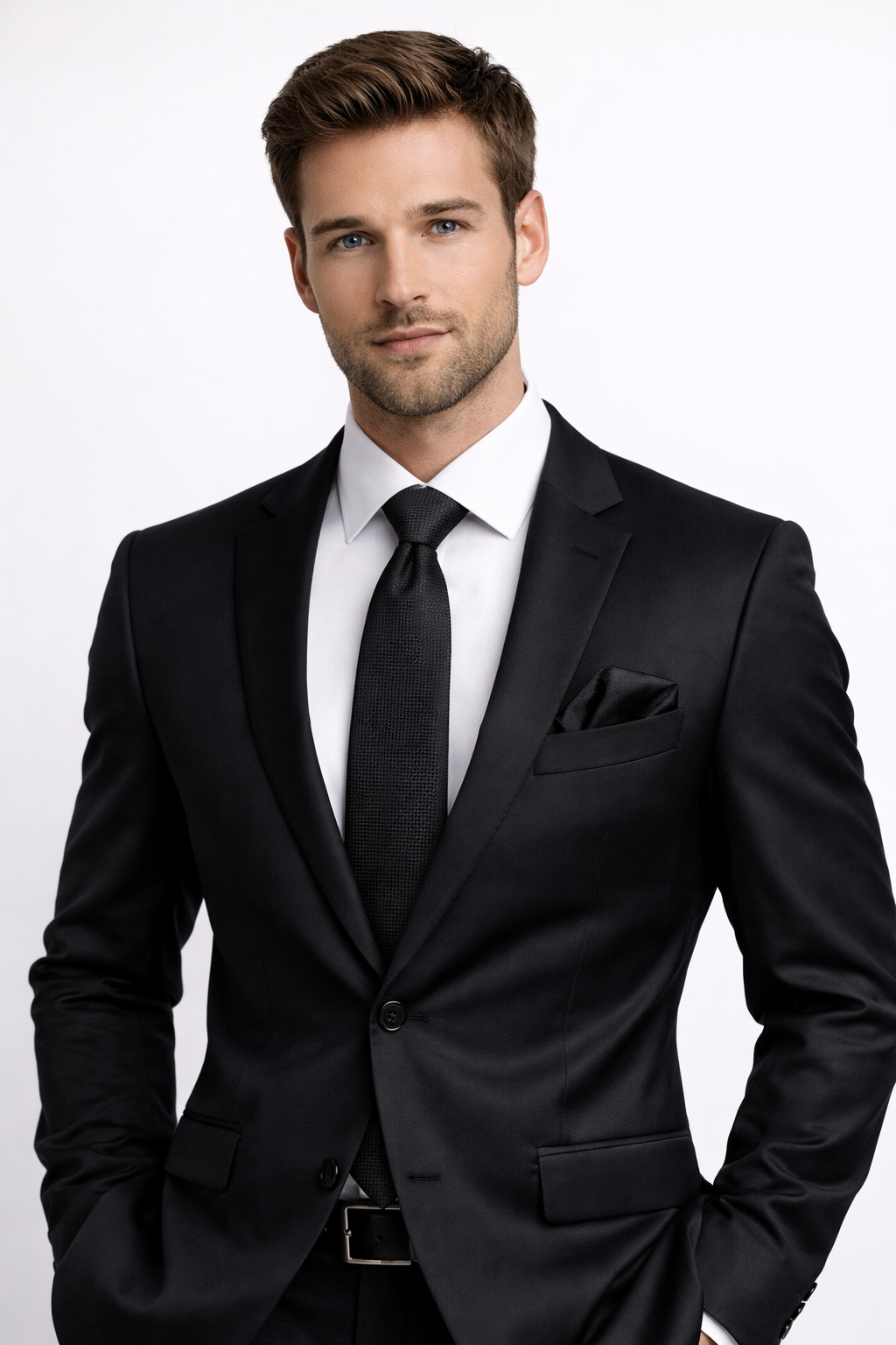 Black Self Squared Necktie