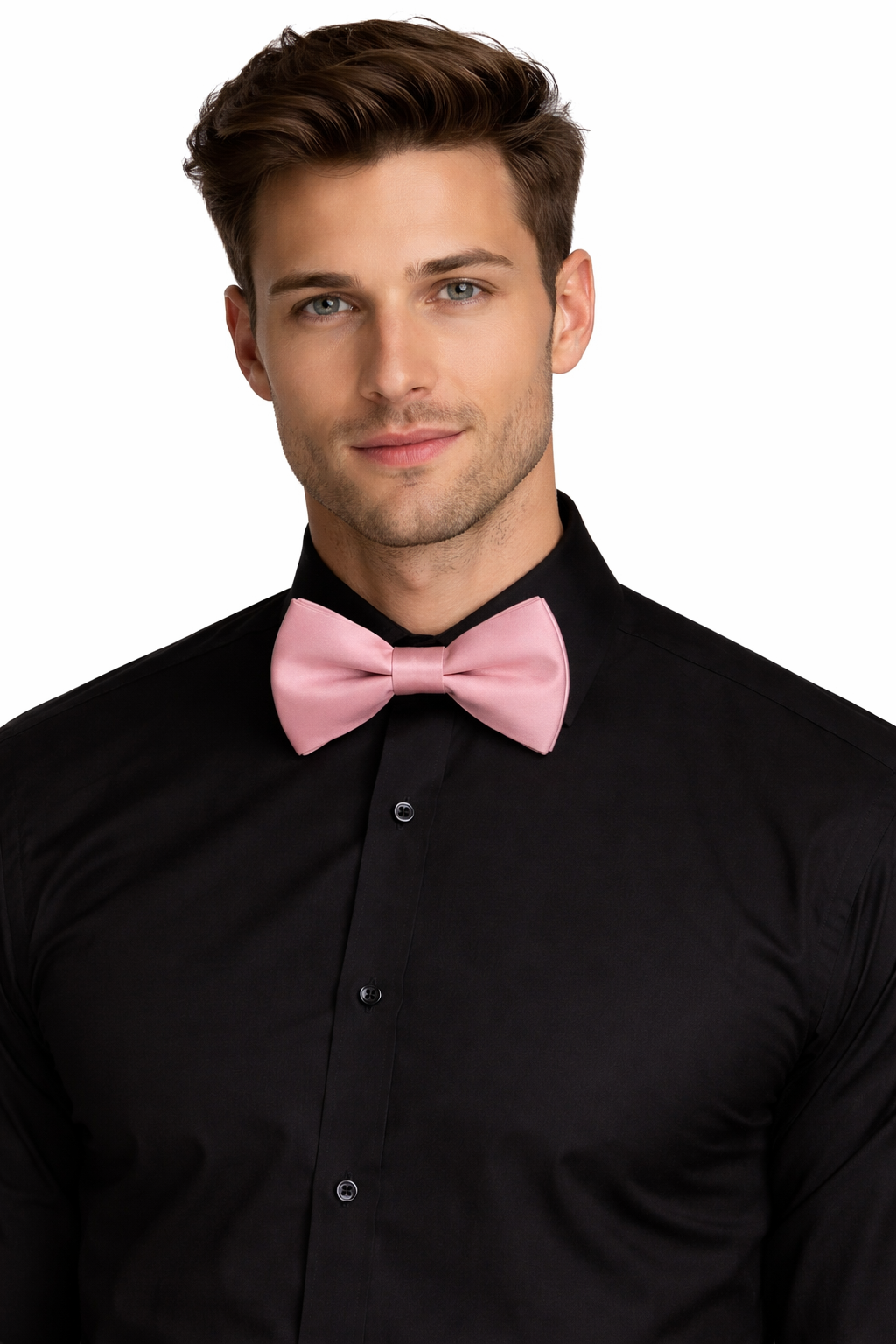 Peach Solid Double Layered Bowtie