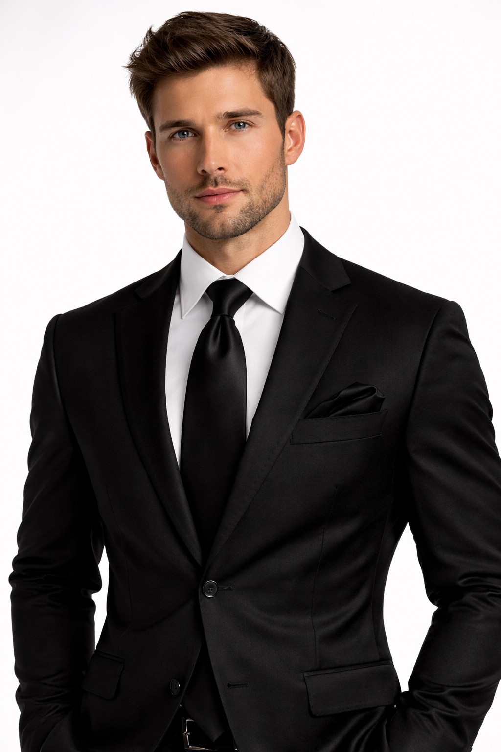 Black Solid Necktie