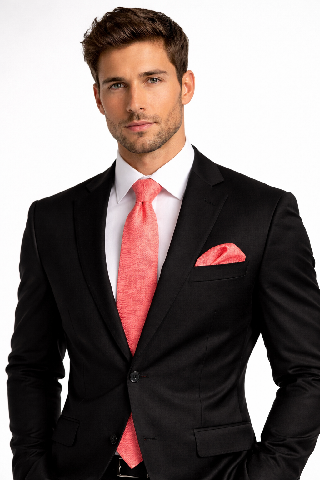 Peach Self Squared Necktie