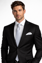 Silver Solid Necktie