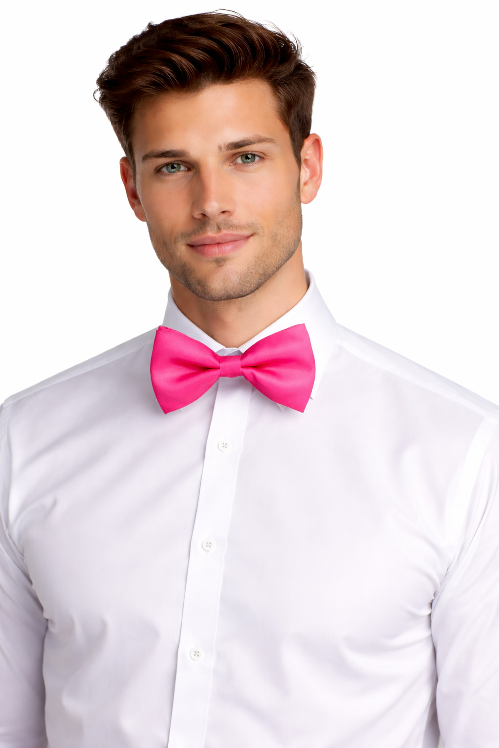 Pink Solid Double Layered Bowtie