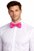 Pink Solid Double Layered Bowtie