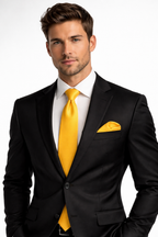 Yellow Solid Necktie