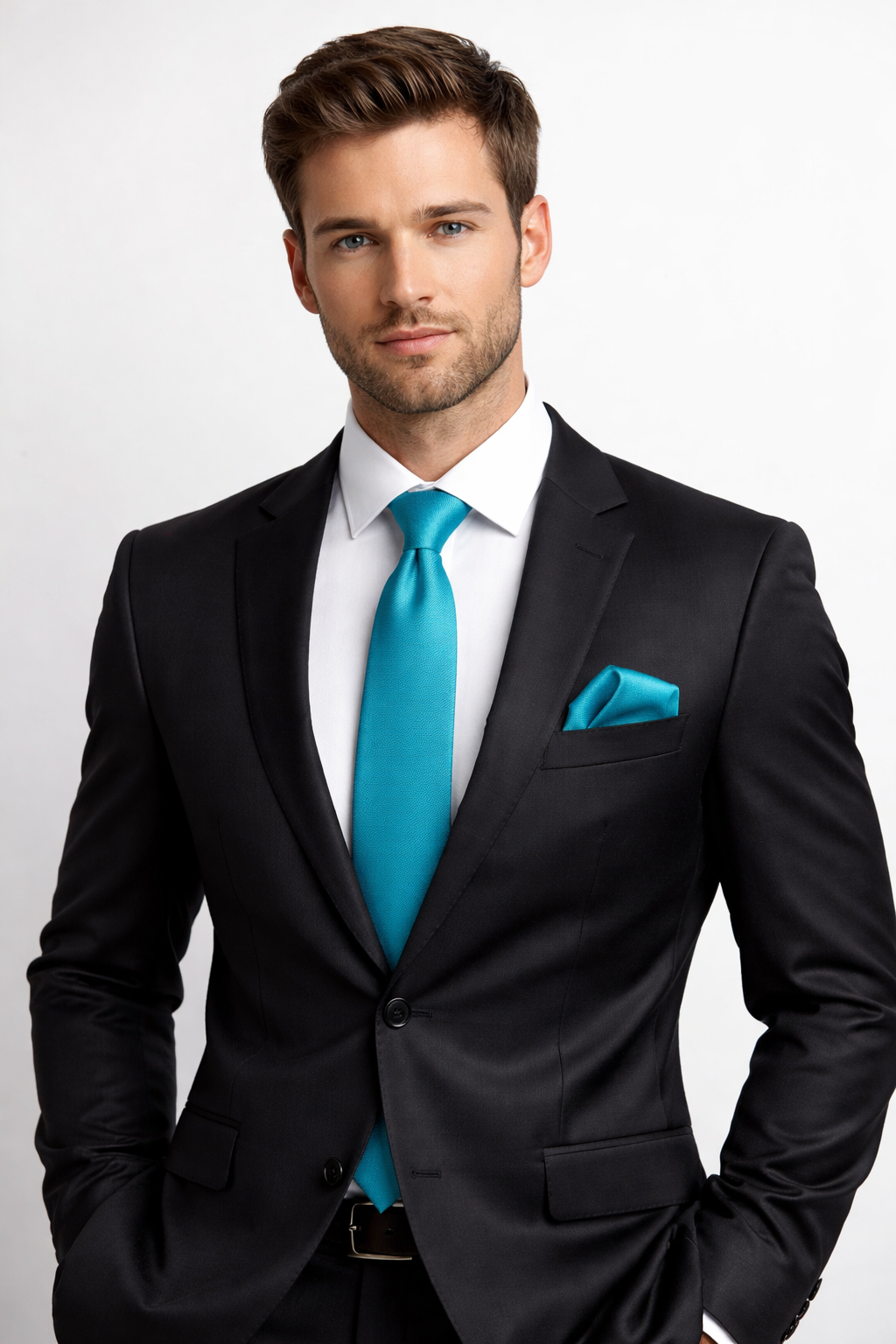 Cyan Solid Necktie