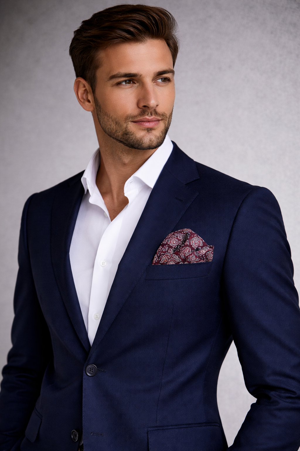 Midnight Blossom Pocket Square
