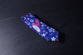 Indigo Bloom Necktie Tie With Pocket Square