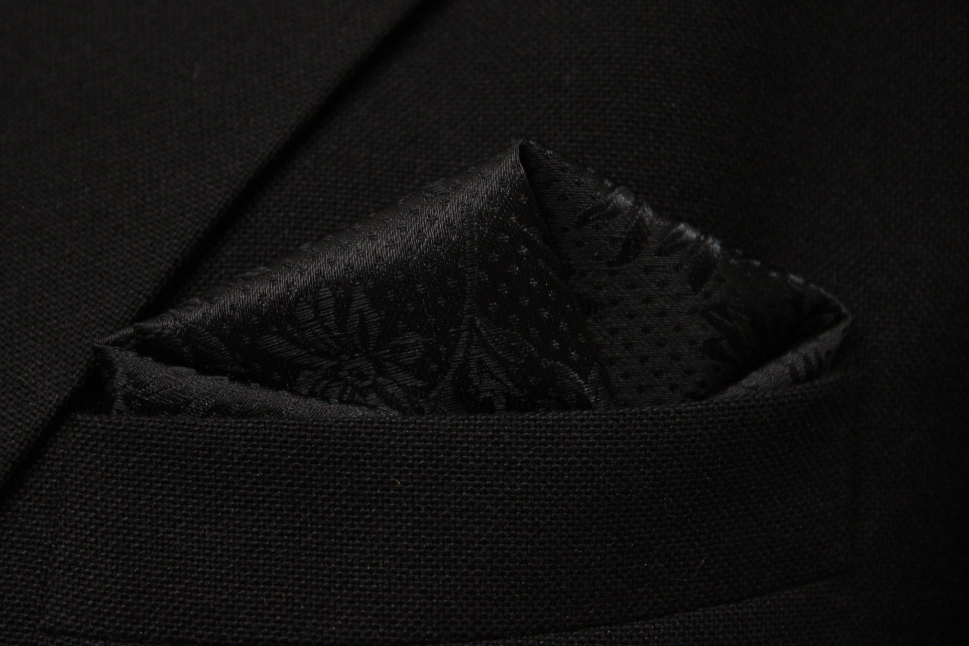 Classy Black Floral Tie & Pocket Square
