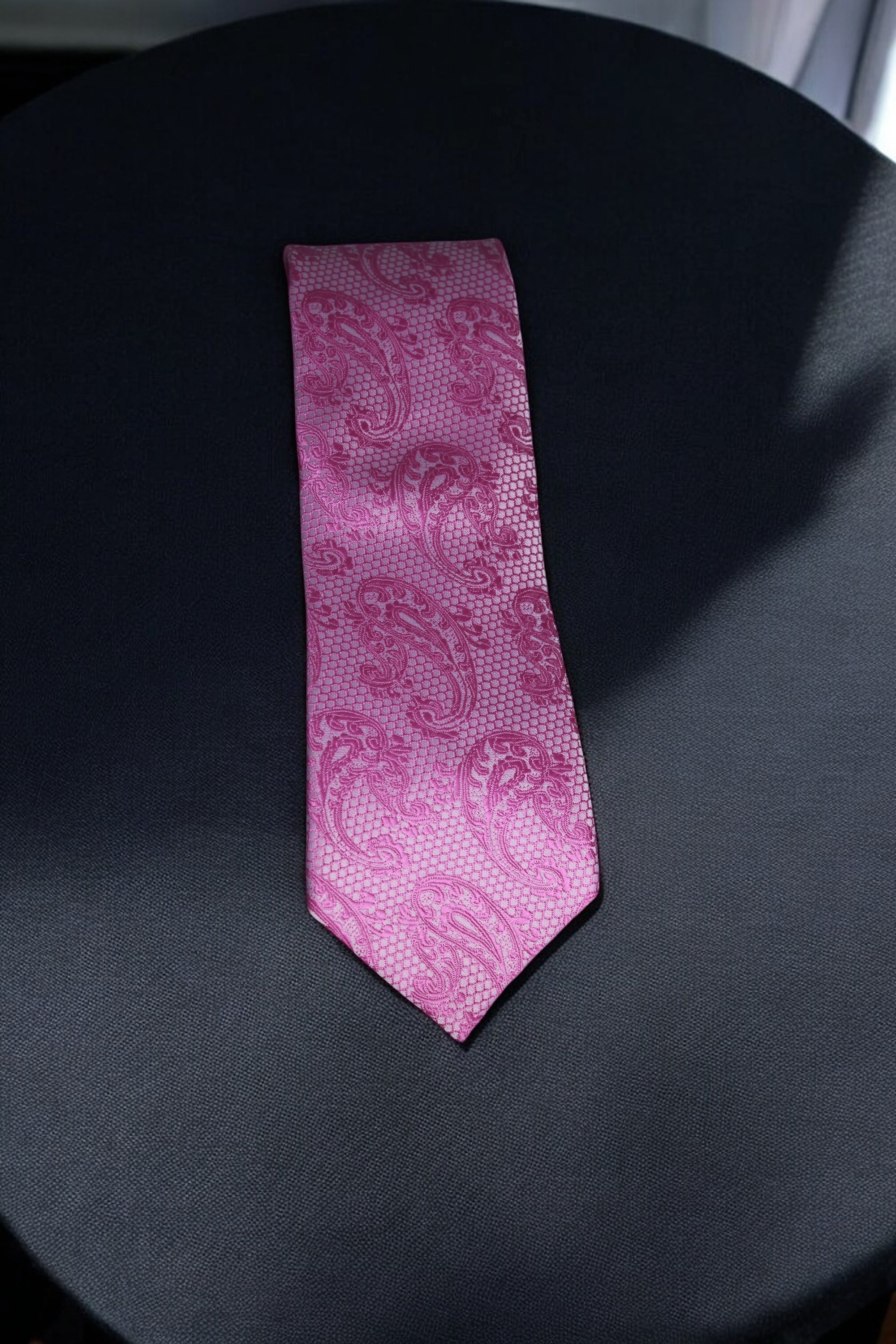 Pink Self Paisley Tie
