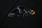 Black and Yellow Artistic Floral Tie With Pocket Square