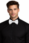 White Solid Double Layered Bowtie