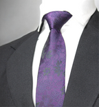 Dark Purple Floral Tie & Pocket Square