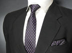 Dark Purple Geometric Tie & Pocket Square
