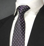 Dark Purple Geometric Tie & Pocket Square