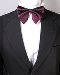 Deep Wine Purple Satin Bow Tie for Men