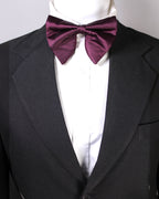 Deep Wine Purple Satin Bow Tie for Men