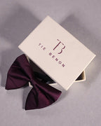 Deep Wine Purple Satin Bow Tie for Men