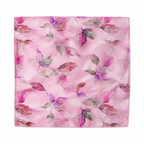 Pink Leafy Printed Scarf With Pocket Square