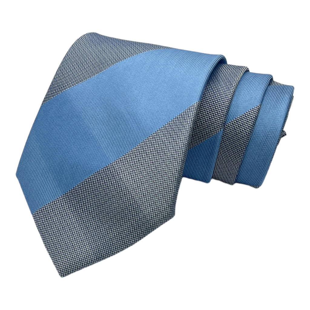 Dual Pattern Ties Dual Color Broad Stripe Tie And Pocket Square Combo | Tie Benon