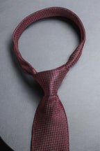 Deep Maroon & Black Geometric Tie