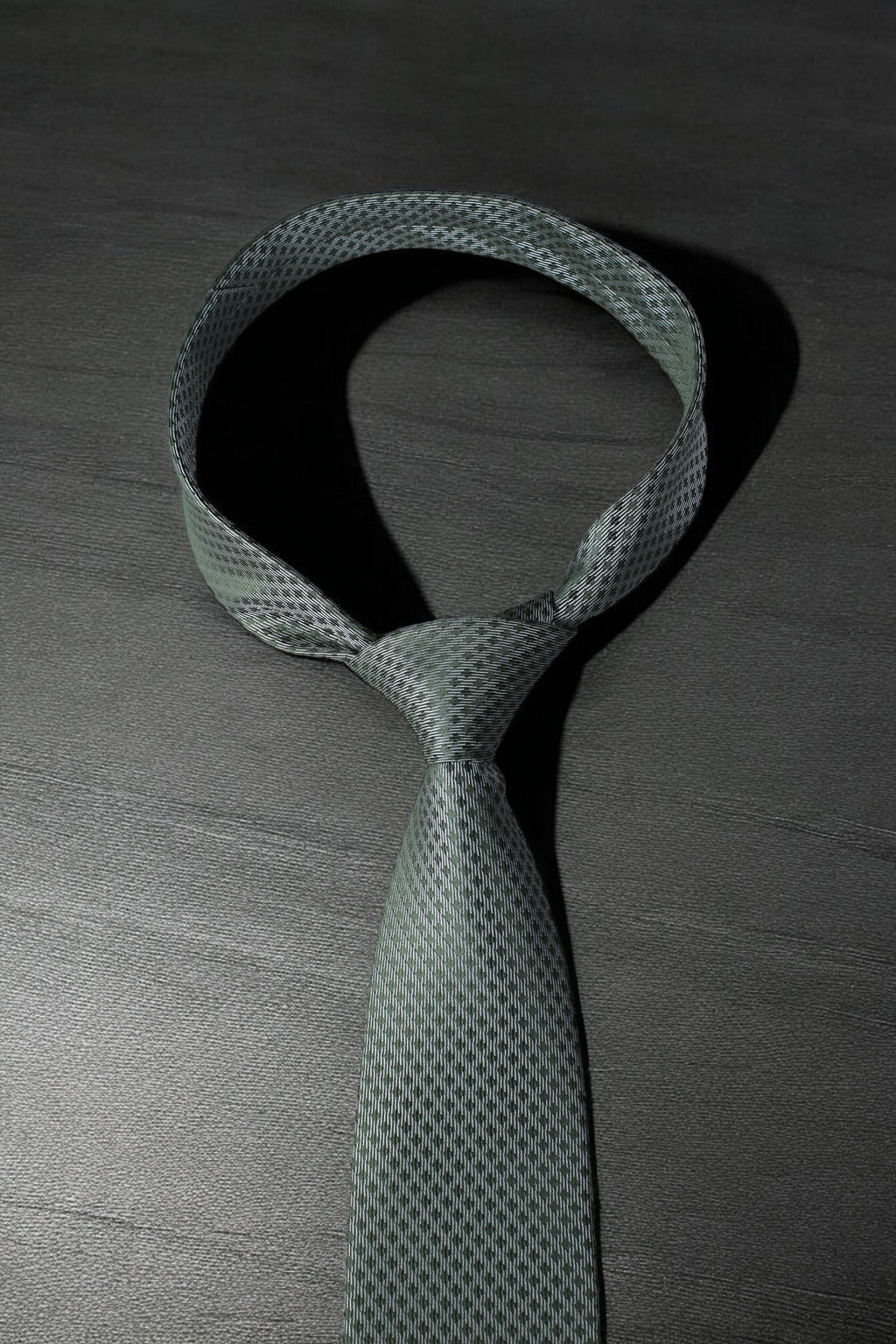 Geometric Olive Green Microsilk Tie