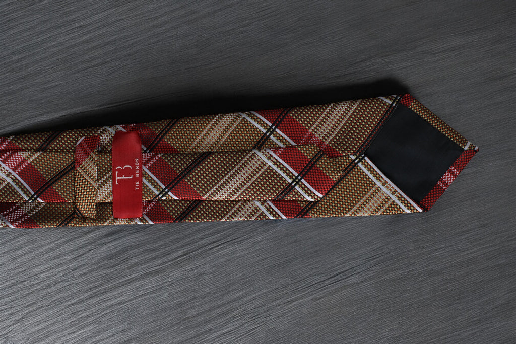 Classic Rich Gold Checkered Tie