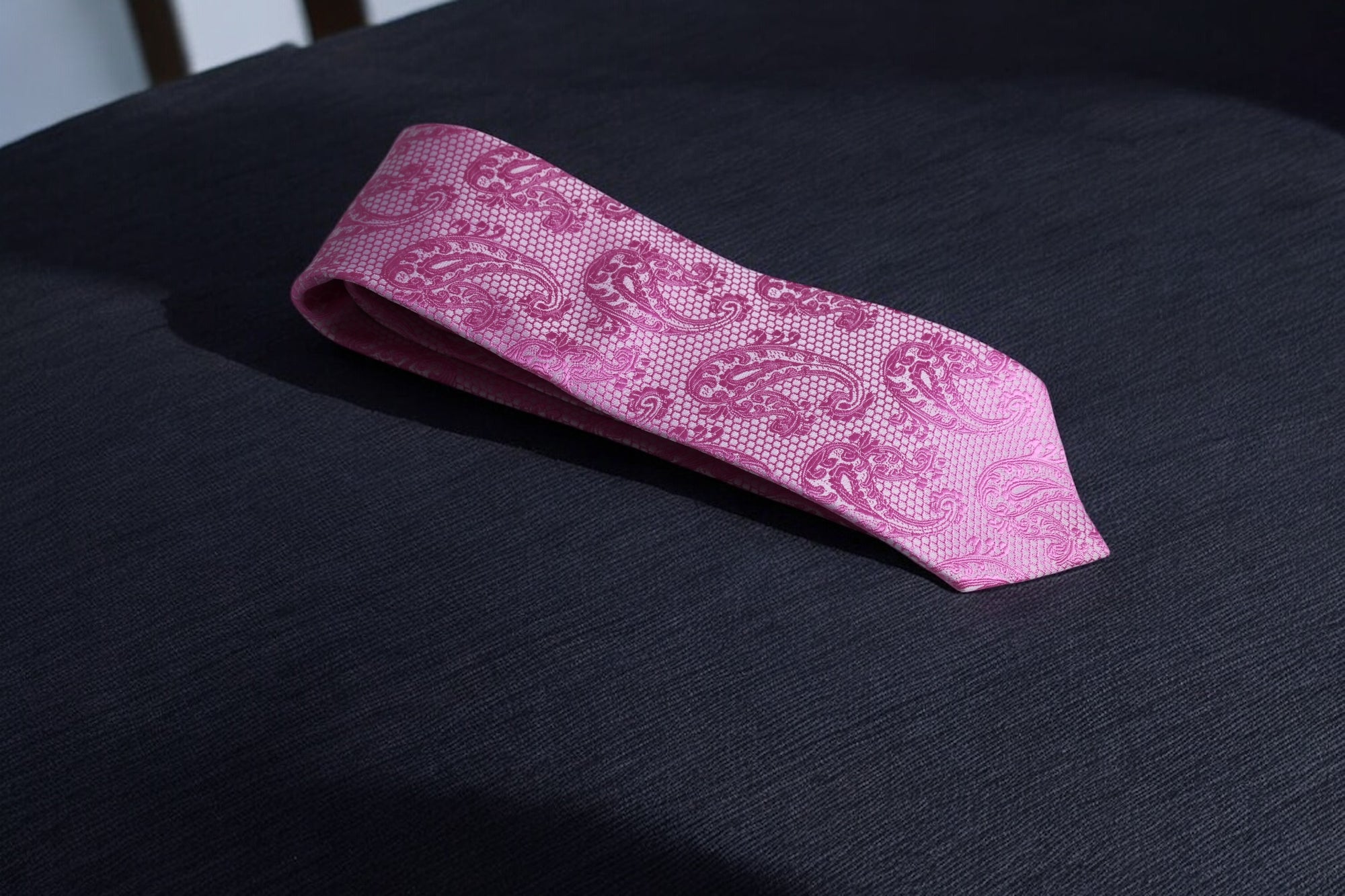 Pink Self Paisley Tie