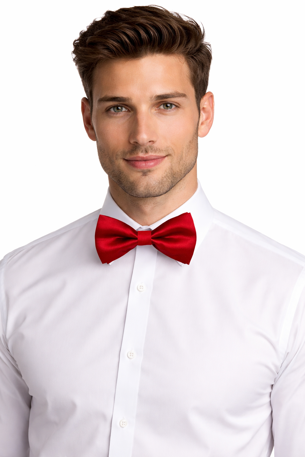 Dark Red Solid Double Layered Bowtie