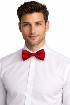 Dark Red Solid Double Layered Bowtie