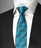 Elegant Blue Paisley Tie & Pocket Square