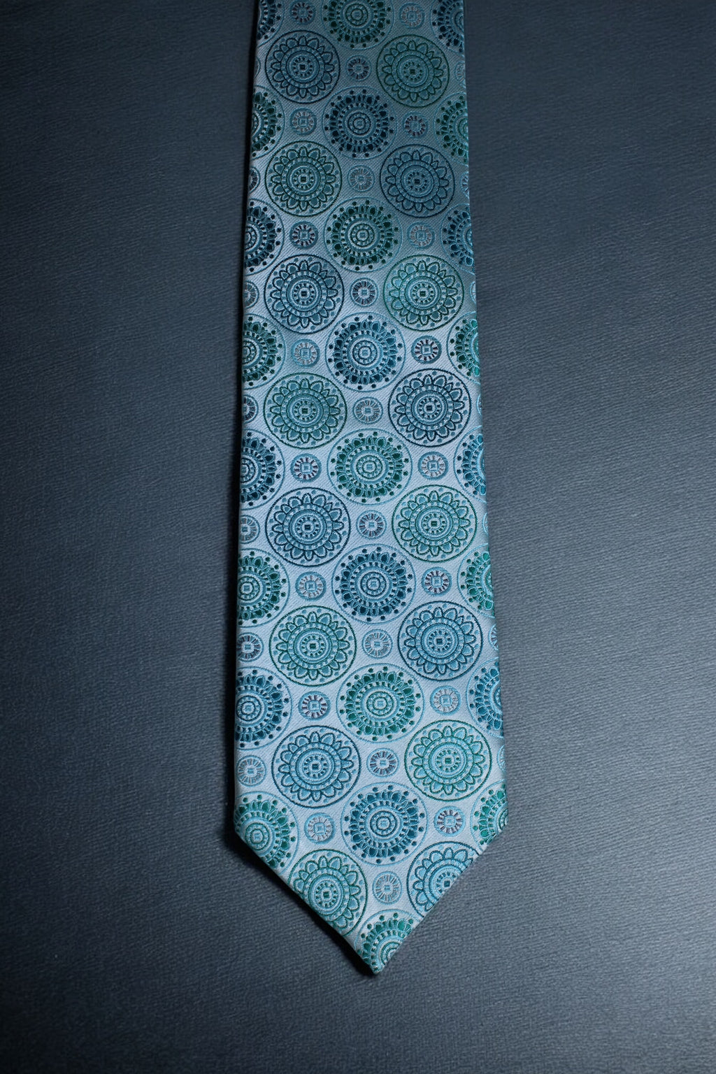 Elegant Blue & Sea Green Mandala Tie