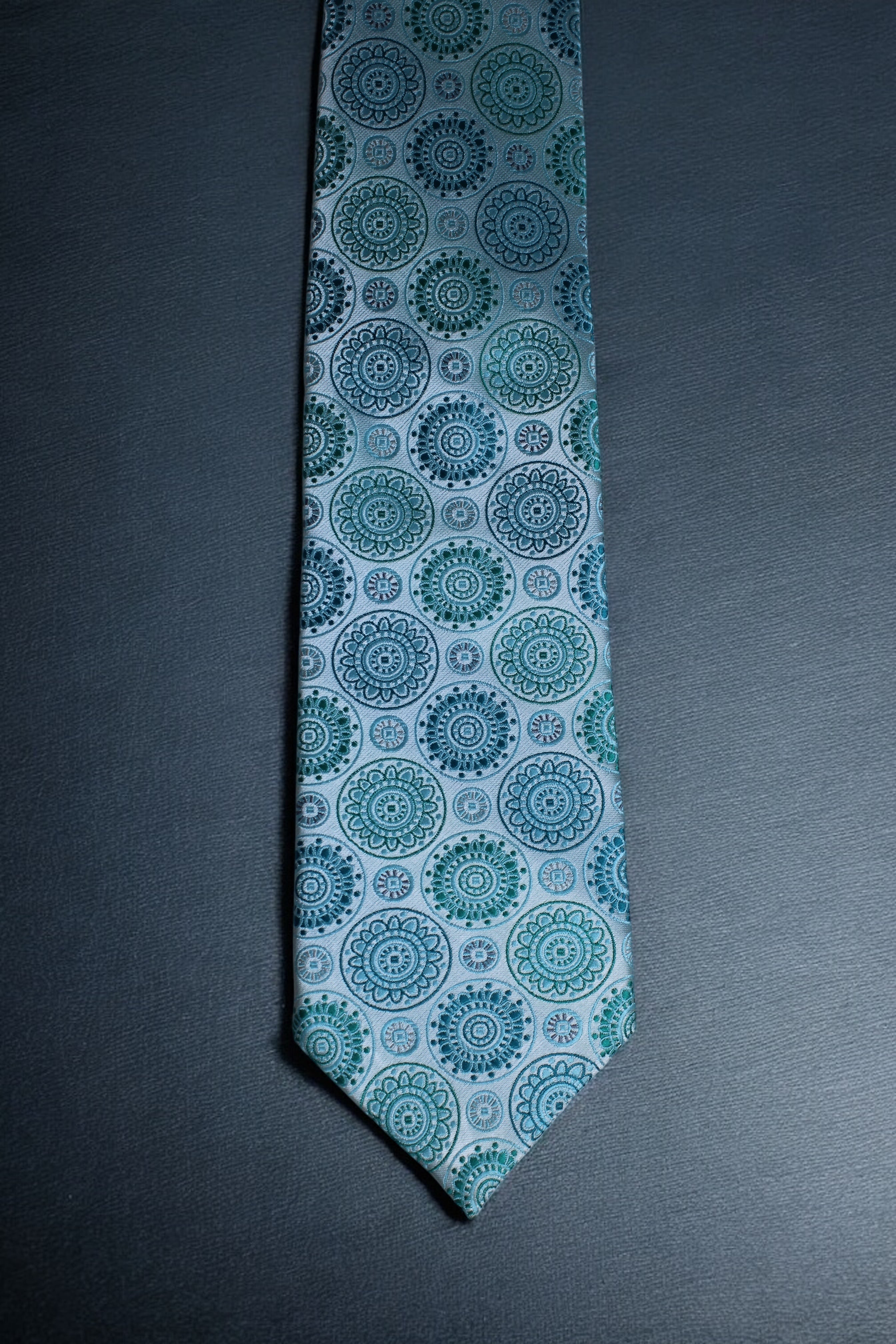 Elegant Blue & Sea Green Mandala Tie