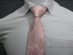 Elegant Light Pink Self Paisley Tie