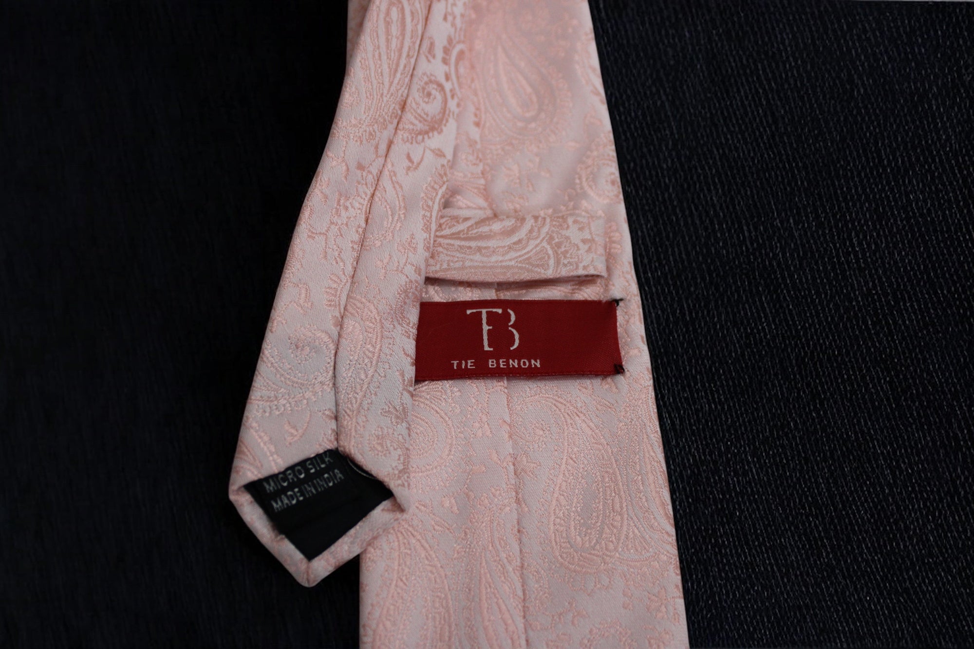Elegant Light Pink Self Paisley Tie