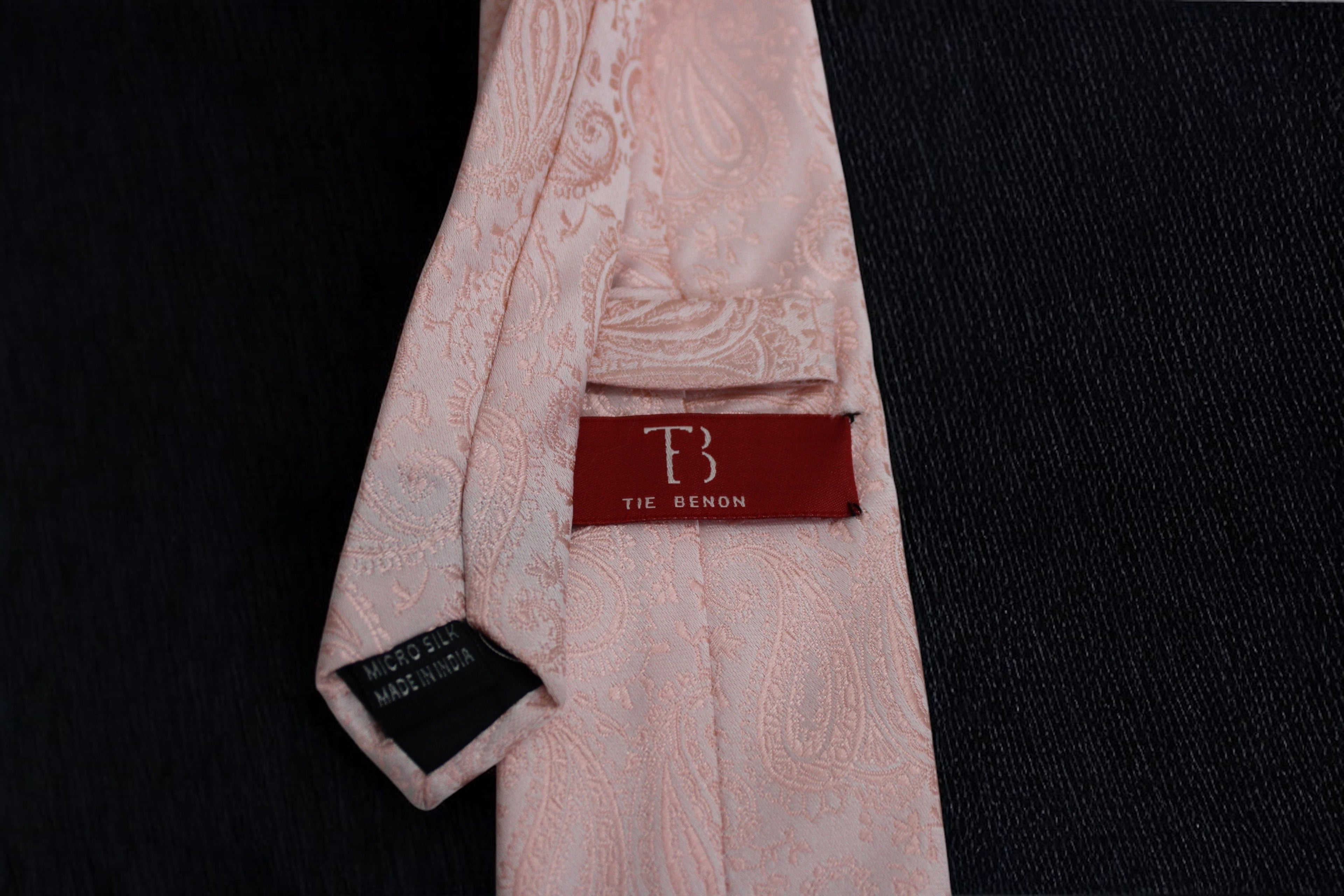 Elegant Light Pink Self Paisley Tie