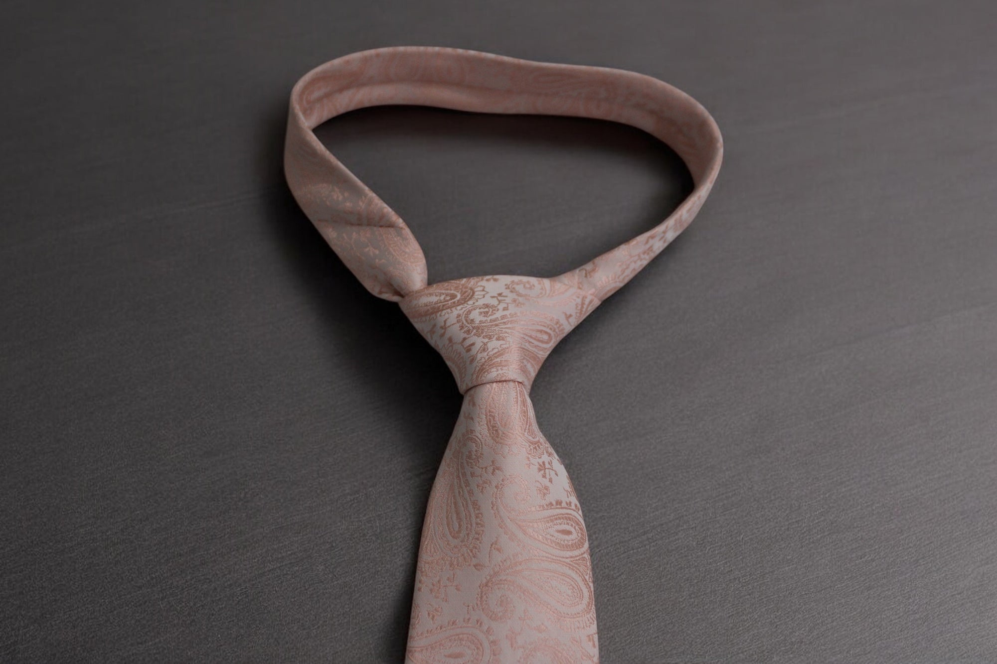 Elegant Light Pink Self Paisley Tie