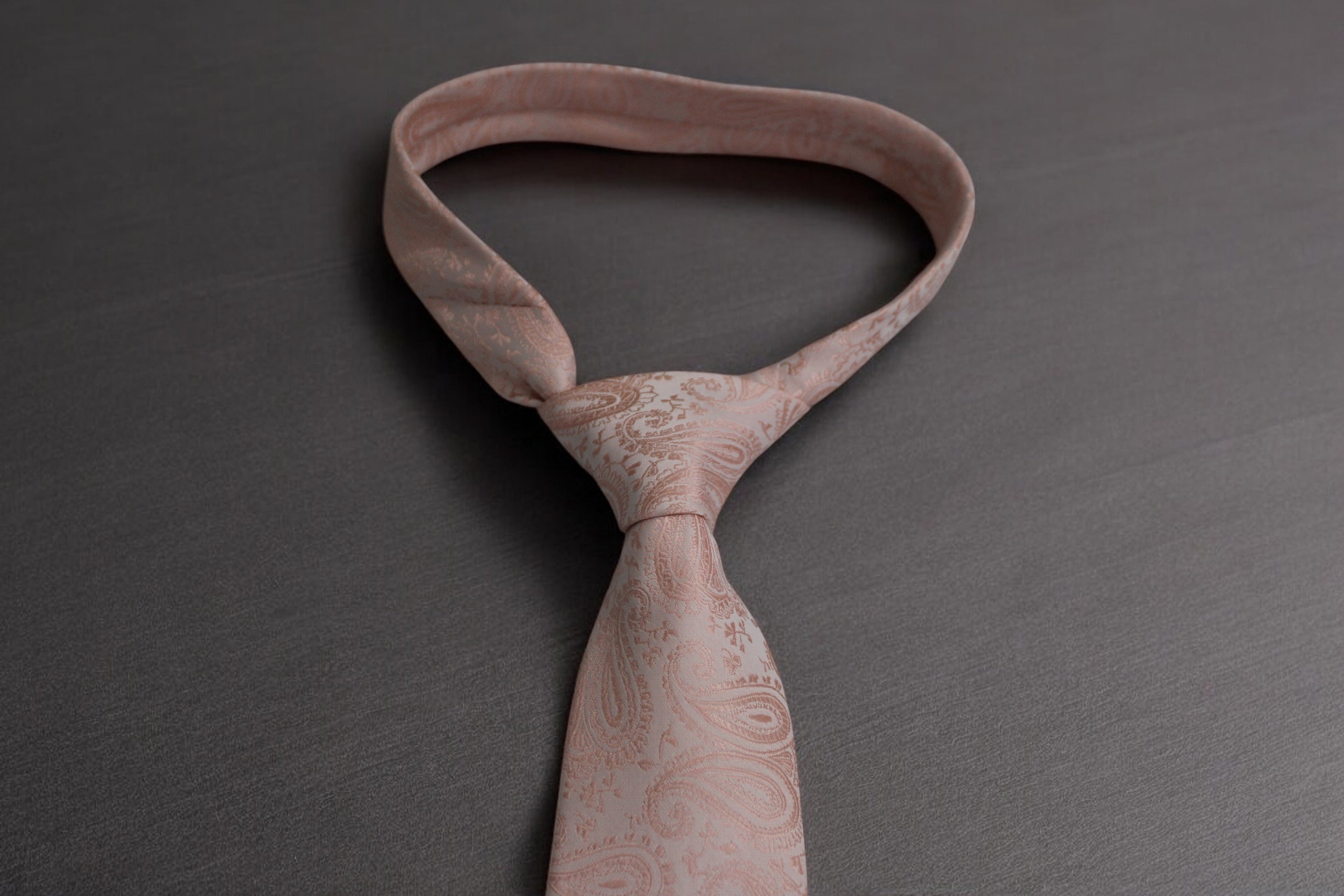 Elegant Light Pink Self Paisley Tie