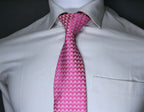 Elegant Pink Checkered Microsilk Tie