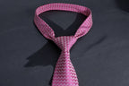 Elegant Pink Checkered Microsilk Tie