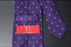 Elegant Purple Geometric Tie & Pocket Square
