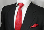 Elegant Red Tie & Pocket Square