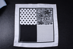 Multi Pattern Print Black n White Pocket Square