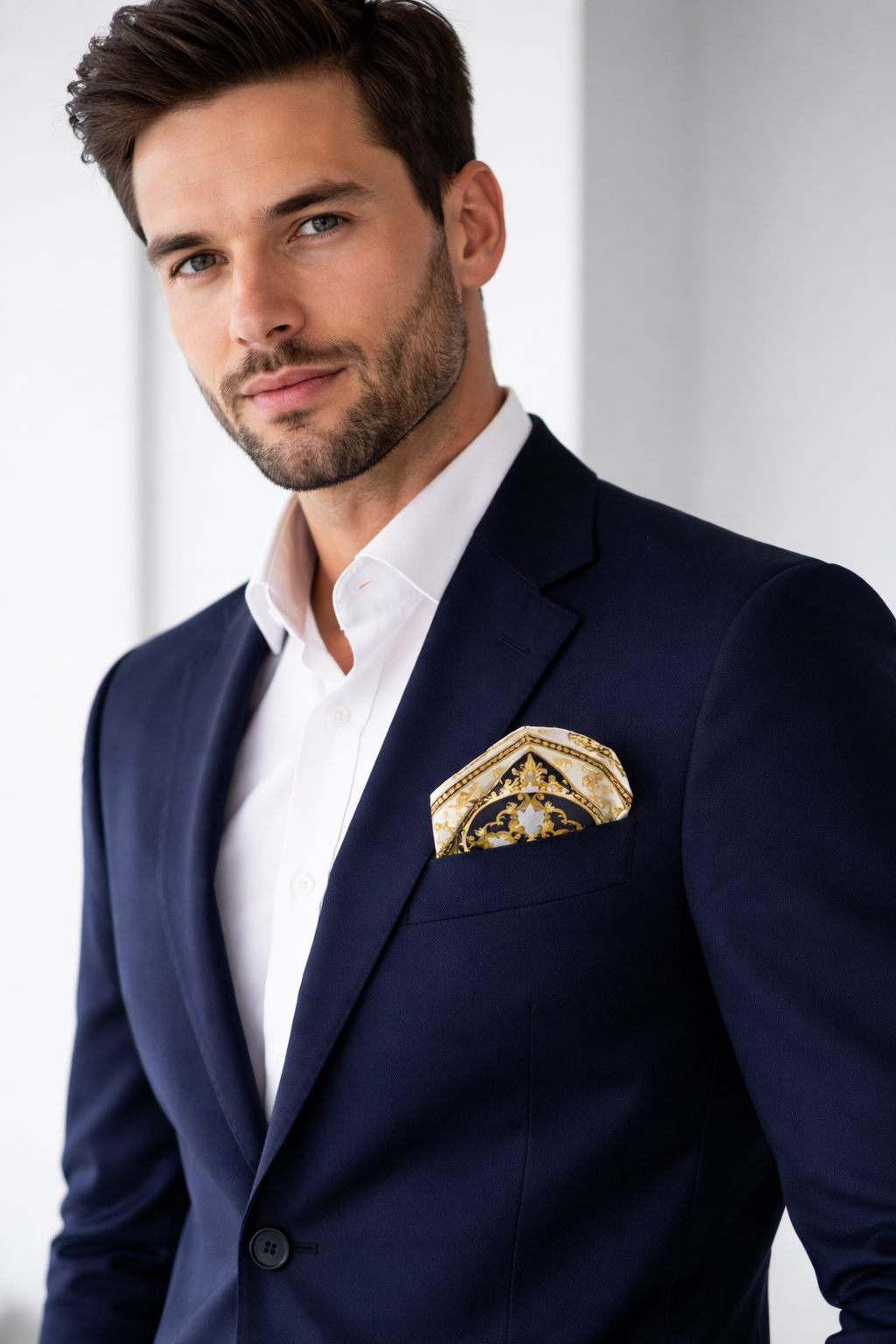Luxury Gold Baroque Pocket Square