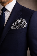 Monochrome Waves Pocket Square