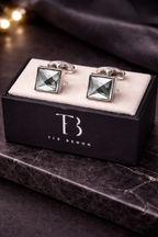 Premium Square Crystal Cufflinks for Men
