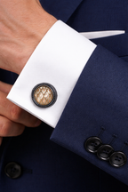 Gunmetal & Gold Lattice Cufflinks for Men